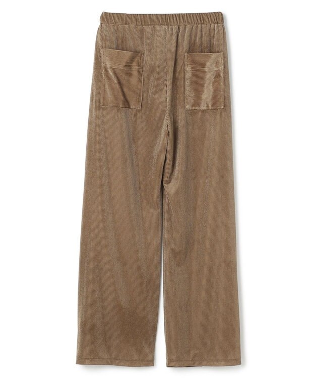 uncrave シアーベロアリブ ギャザーパンツ ブラウン