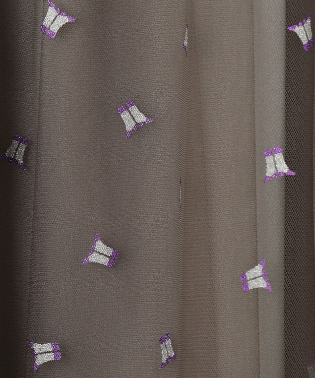 GRACE CONTINENTAL ブーツプリントチュールスカート グレー