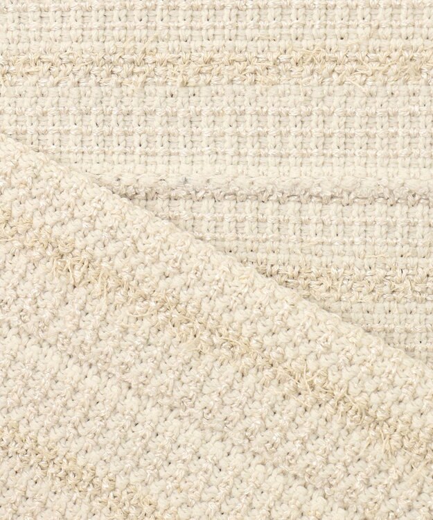 自由区 S 【洗える】テクスチャーコットンブレンドニット ベスト ライトベージュ