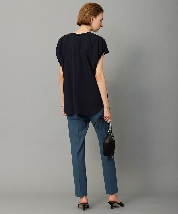 ICB 【洗える】ウール2WAYストレッチ テーパードパンツ ダルブルー系