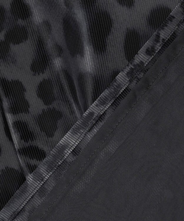 ICB L 【洗える】シアーカールマイヤー ブラウス チャコール系