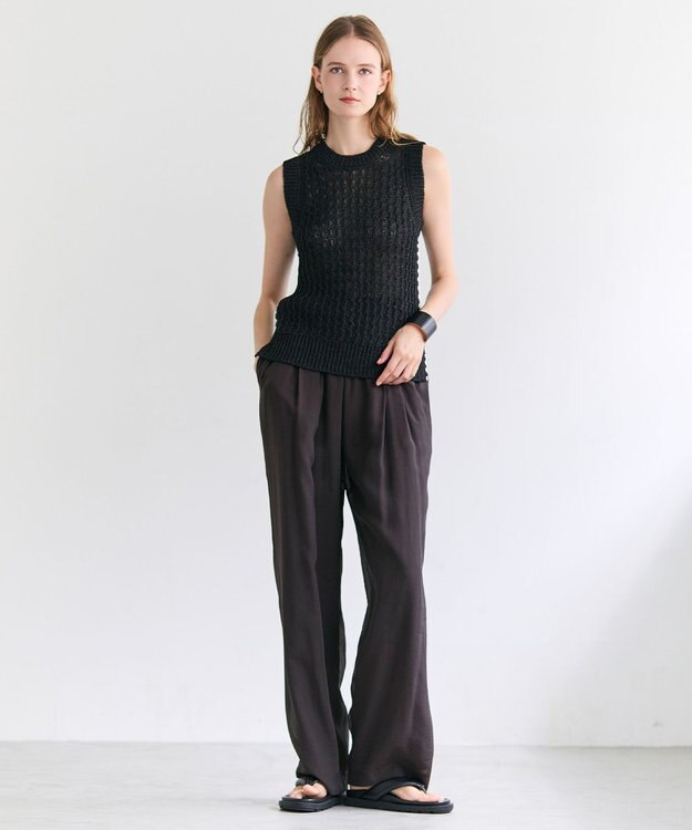 BEIGE， ATACAM / テープヤーン ノースリーブニット Black