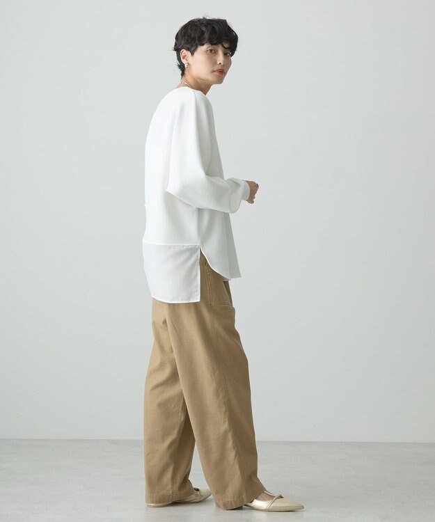 AMERICAN HOLIC ドルマン異素材ポンチプルオーバー Off White