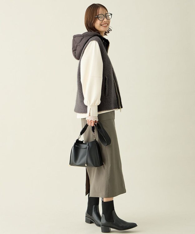 ANY L 【手洗い可】キルトコンビベスト スレート