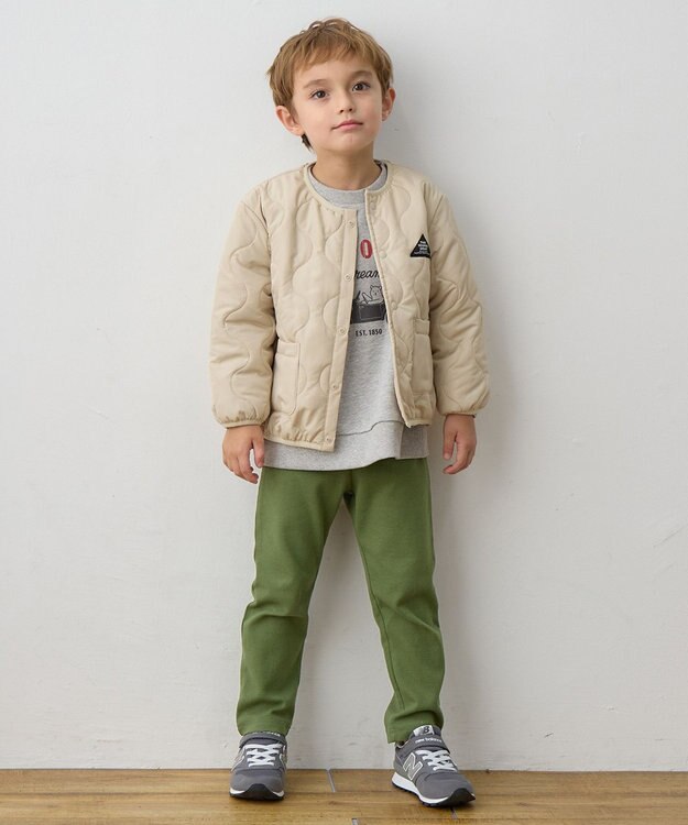 ANY KIDS アニマルプリント 裏毛トレーナー ライトグレー