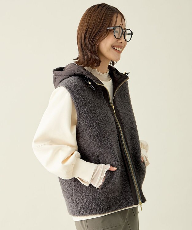 ANY L 【手洗い可】キルトコンビベスト スレート