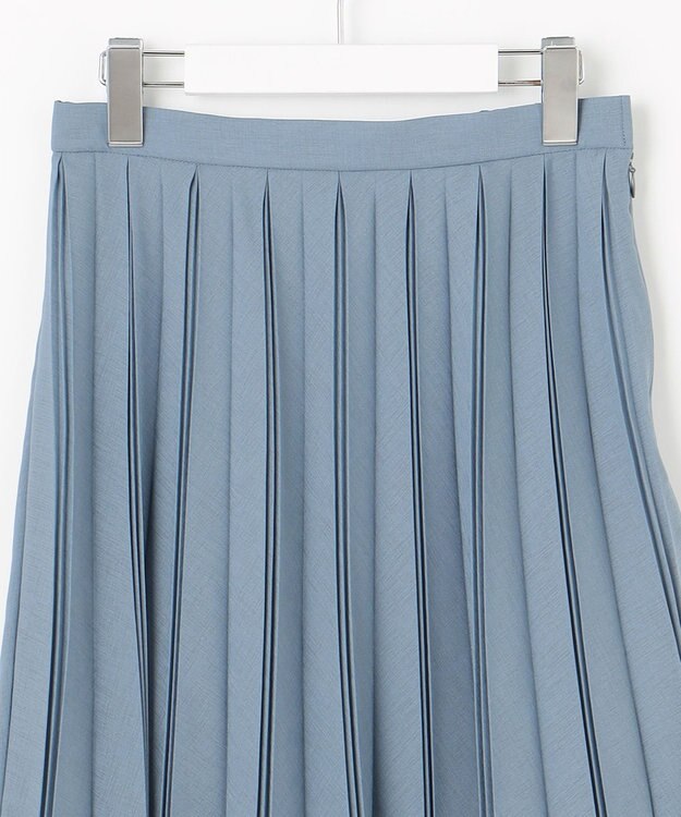 J.PRESS LADIES 【洗える】シアータフタ プリーツ スカート グレイッシュサックス系