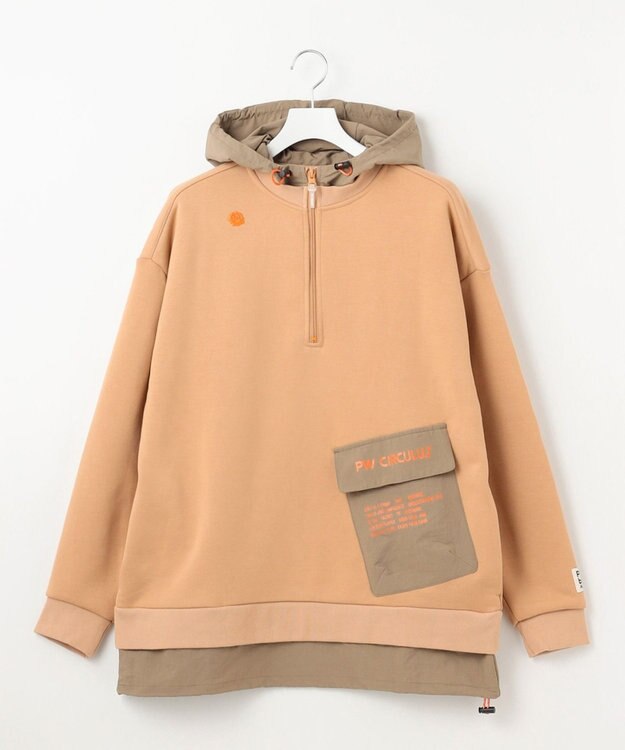 PW CIRCULUS 【MEN】裏毛ジップアップフーディ ベージュ系