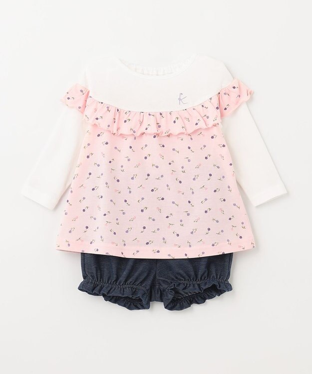 組曲 KIDS 【80-90cm】Tulips Shower セットアップ ベビーピンク系5