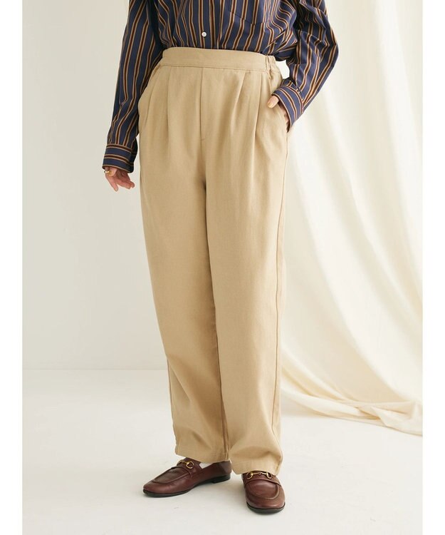 CRAFT STANDARD BOUTIQUE 綿ピーチ綺麗シルエットパンツ Beige