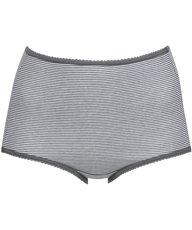 Wing ショーツ　【デイリーフィット】　ボーダー柄　はきこみ丈ふかめ　ウイング／ワコール　EC3620 チャコールグレー