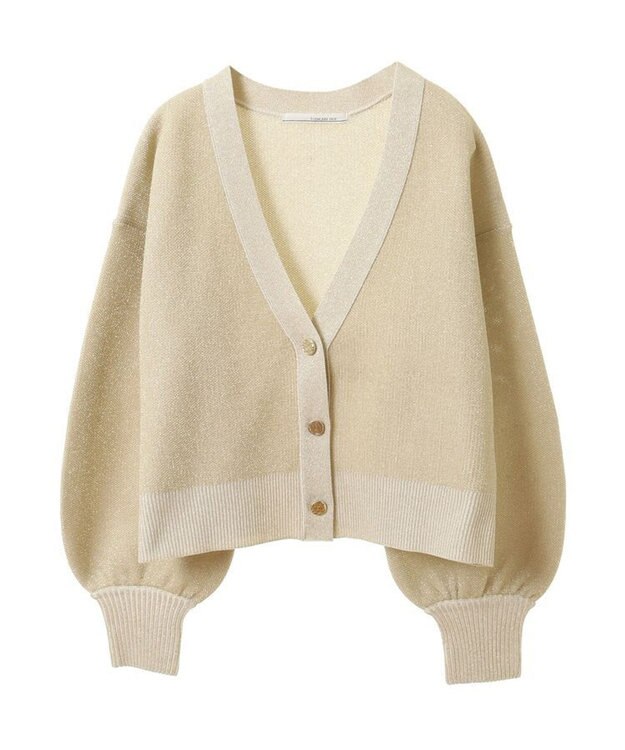 Green Parks ・ＥＬＥＮＣＡＲＥ　ＤＵＥ　ラメＶネックカーディガン Ivory