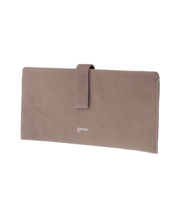 genten ゲンテン フレスコ フラップ長財布☆ローズグレー☆革 新色