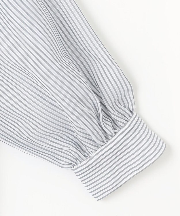 ANY L 【洗濯機可】シアーシャツ チャコールストライプ