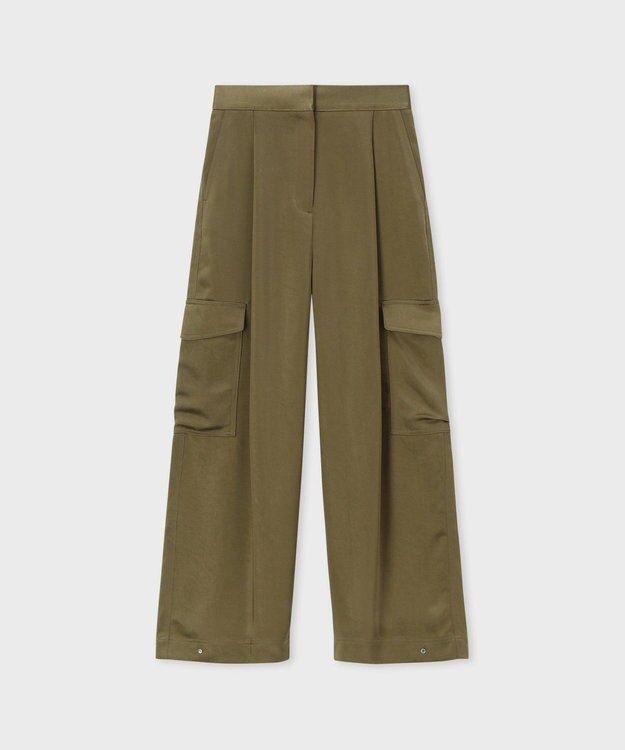 Paul Smith サテン ミリタリー カーゴパンツ カーキ