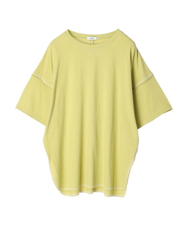 earth music&ecology 配色ステッチチュニックＴ Yellow