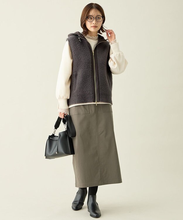 ANY L 【手洗い可】キルトコンビベスト スレート