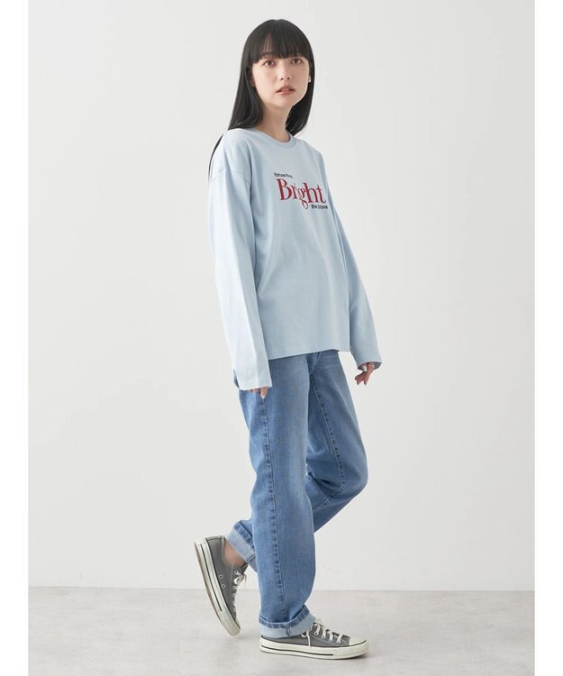 earth music&ecology レギュラーロゴロンＴｅｅ Blue