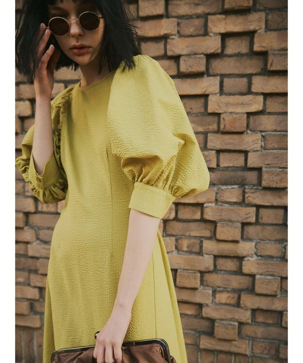 Green Parks AnriettMusee バックカットワークワンピース Lime Green