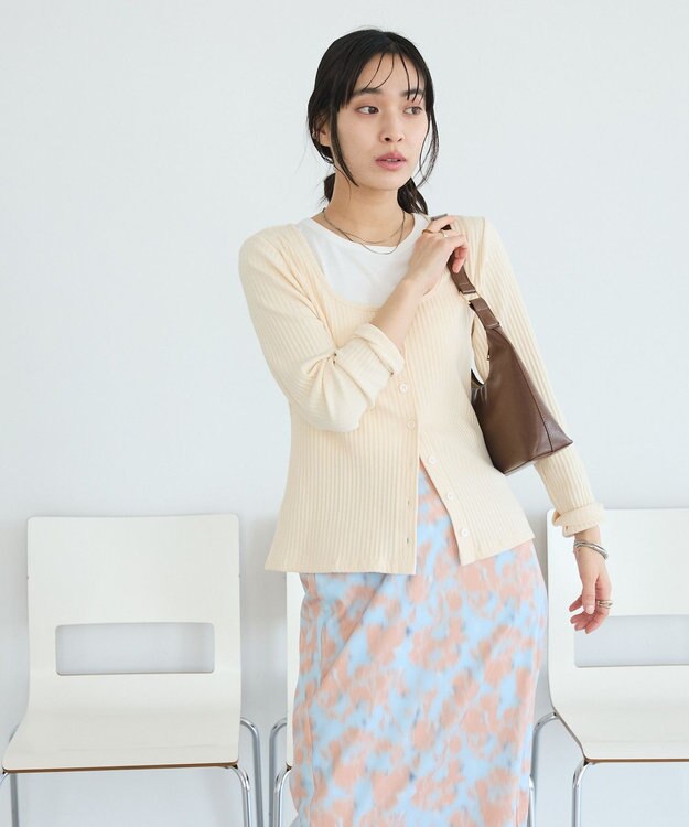 CRAFT STANDARD BOUTIQUE 2点セット / スクープネックカーディガン+タンクトップ Ivory