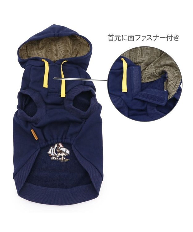 PET PARADISE スヌーピー カレッジロゴ パーカー 《ネイビー》 小型犬 ネイビー