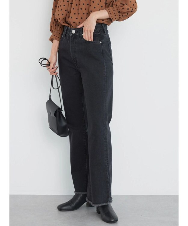 AMERICAN HOLIC マチ付きフレアデニム Black