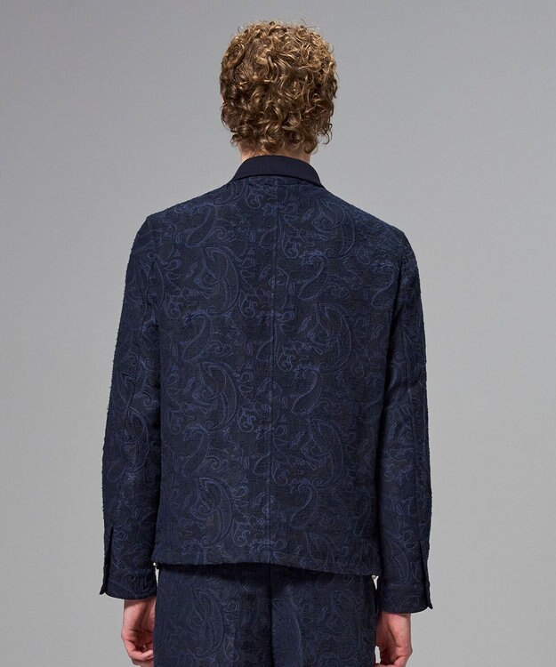 JOSEPH HOMME 【新柄】エスニカルスラブジャガード　ジップアップブルゾン ネイビー系