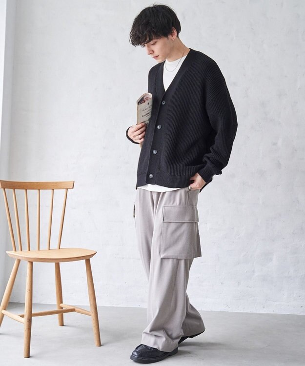 WEGO オーバーフィットカーディガン ブラック