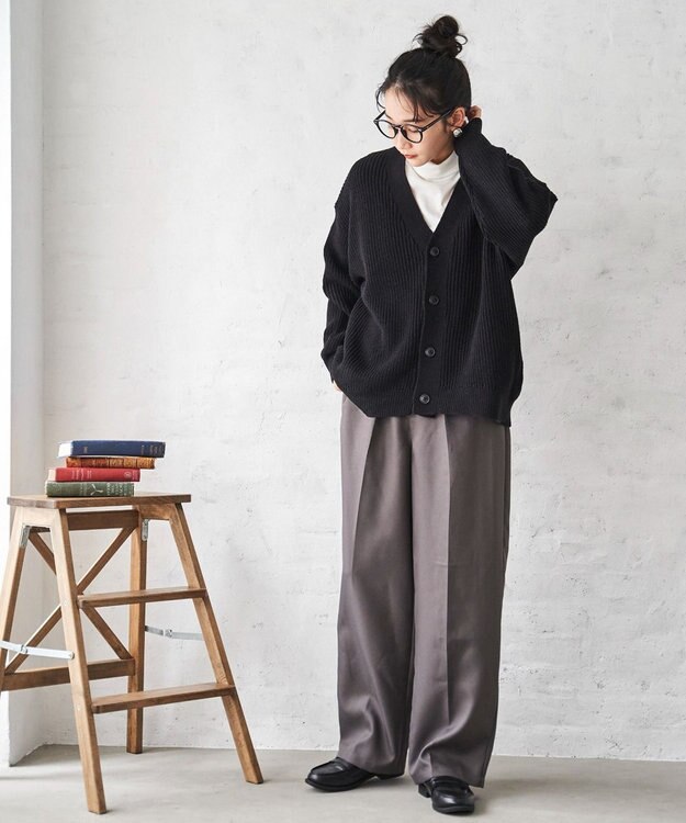 WEGO オーバーフィットカーディガン ブラック