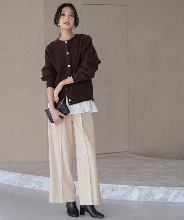 ANY SIS センタープレスメランジ パンツ