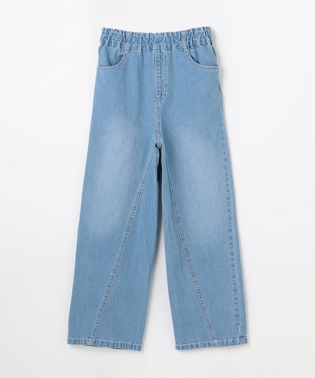 ANY KIDS 【一部店舗/WEB先行販売アイテム】【洗濯機可能】刺繍 ワイドデニムパンツ インディゴ