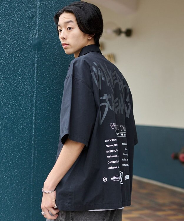 WEGO 【ユニセックス着用ITEM】ミリタリーハーフスリーブシャツ ブラック