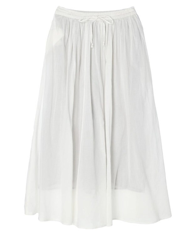 earth music&ecology コットンボイルボリュームスカート Off White