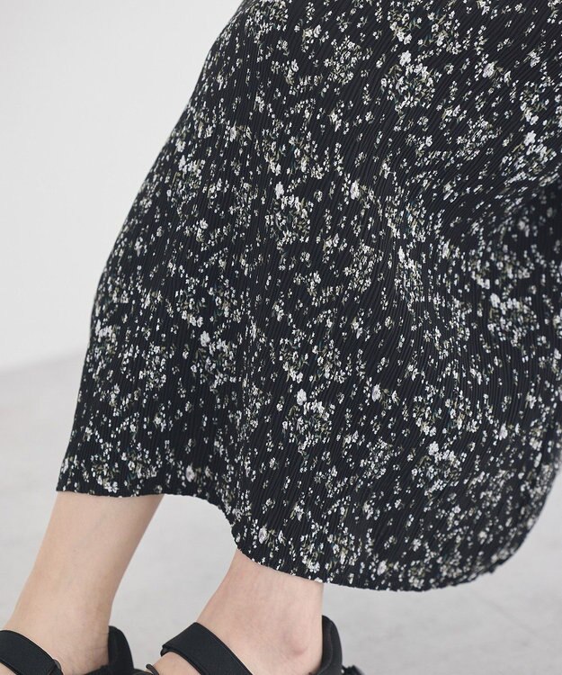 earth music&ecology フラワーバッククロスキャミワンピース Black