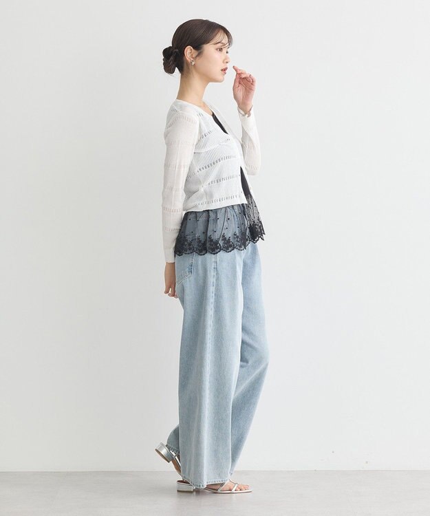 earth music&ecology チュールレースヘムインナー Black