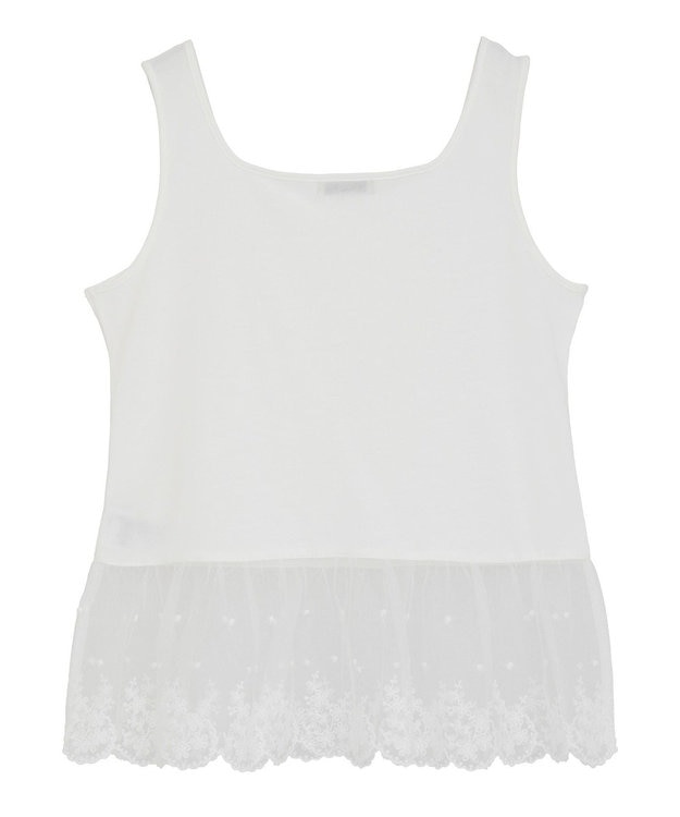 earth music&ecology チュールレースヘムインナー Off White
