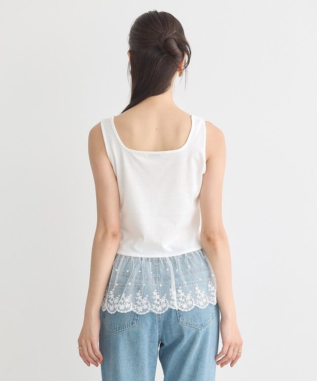 earth music&ecology チュールレースヘムインナー Off White