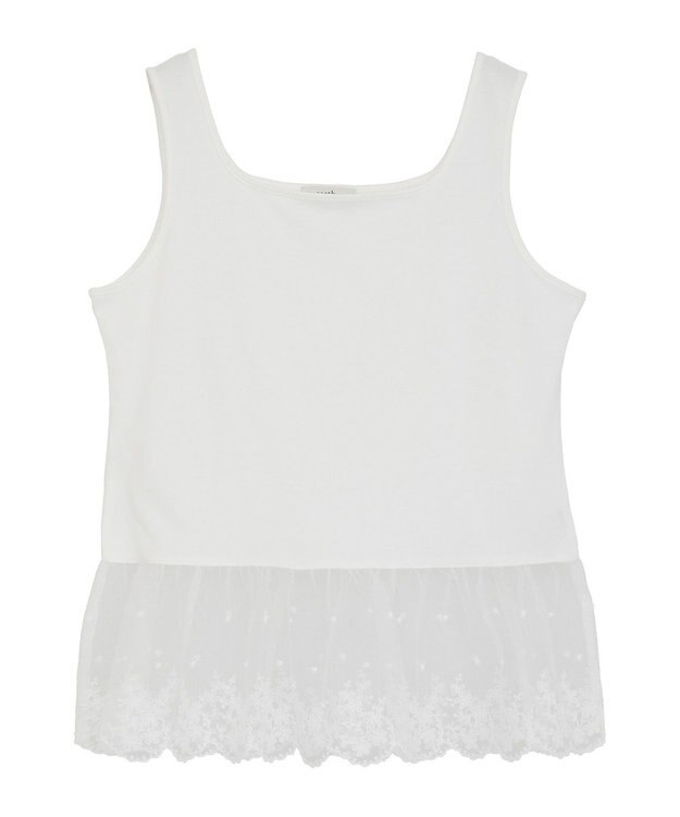 earth music&ecology チュールレースヘムインナー Off White