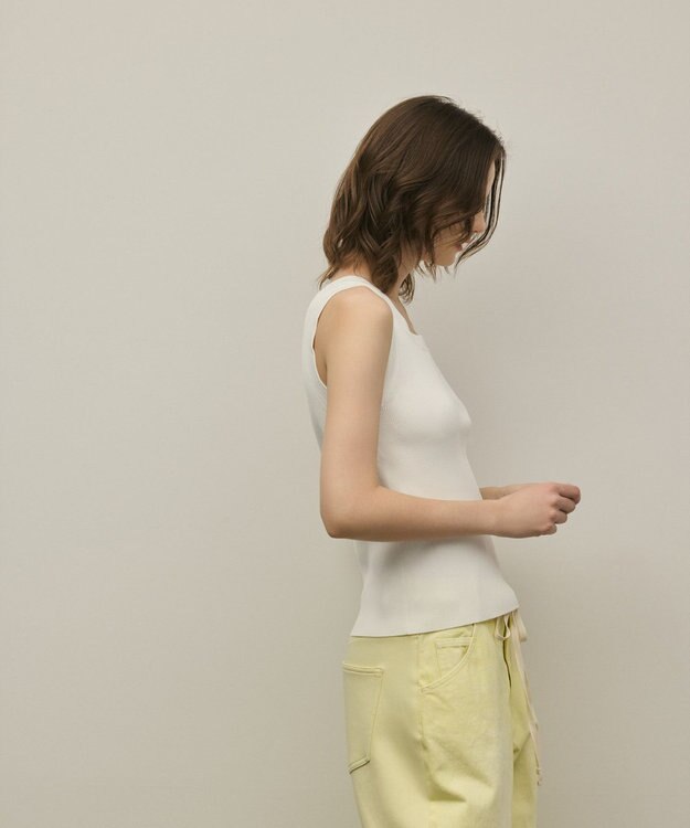 GRACE CONTINENTAL リブニットタンクトップ ホワイト
