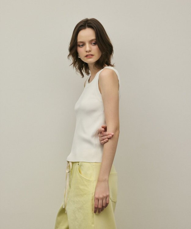 GRACE CONTINENTAL リブニットタンクトップ ホワイト