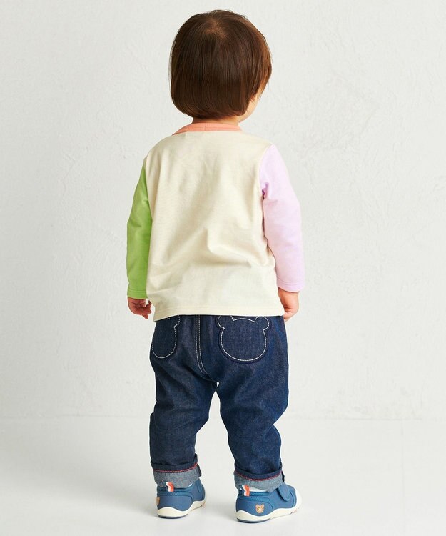 MIKI HOUSE HOT BISCUITS 【70-120cm】【Everyday Series】ワンポイント 長袖Tシャツ マルチカラー