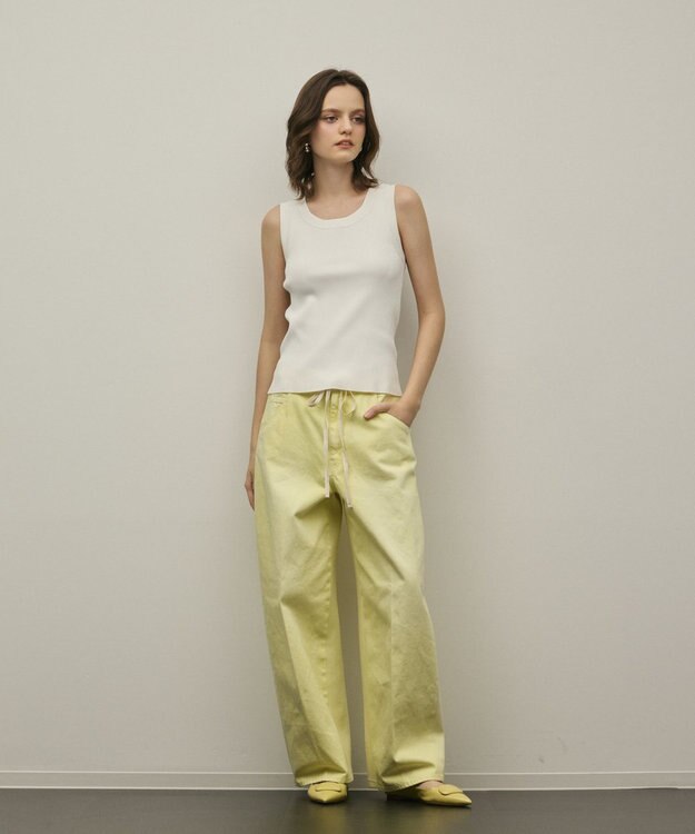 GRACE CONTINENTAL リブニットタンクトップ ホワイト