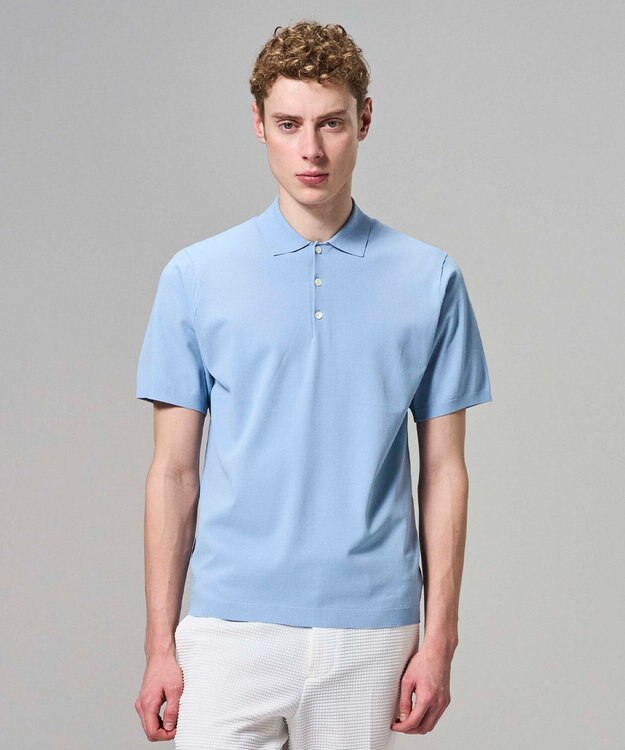 JOSEPH HOMME 【新色追加】リュクスレーヨン　ポロニット スカイブルー系