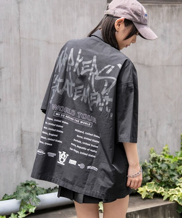 WEGO 【ユニセックス着用ITEM】ミリタリーハーフスリーブシャツ ブラック