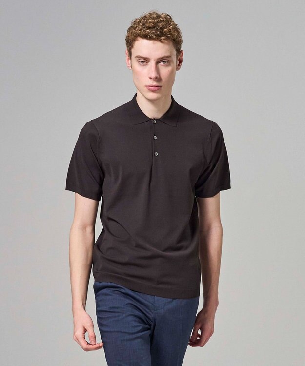 JOSEPH HOMME 【新色追加】リュクスレーヨン　ポロニット ダークブラウン系