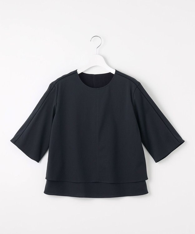 J.PRESS LADIES S 【洗える】トリコットジャージー カットソー ネイビー系