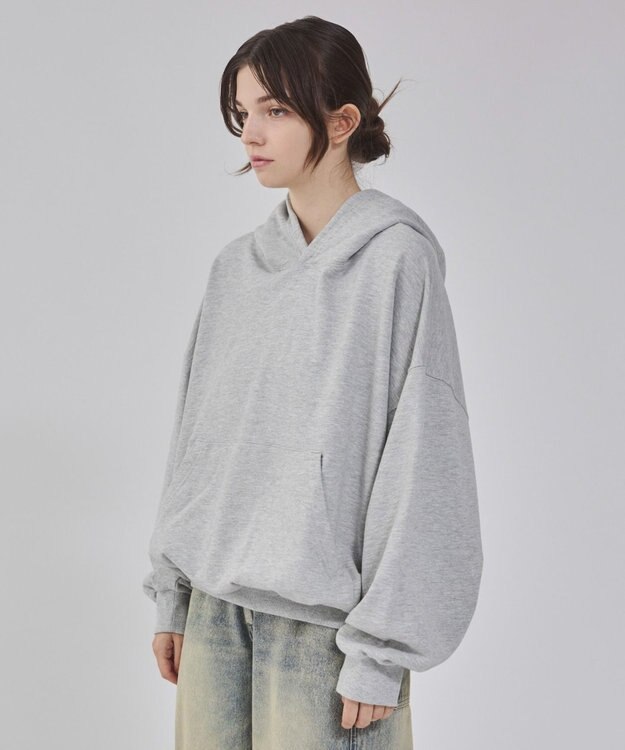 WEGO 【ユニセックス着用ITEM】バルーンクロップドプルパーカー 杢グレー