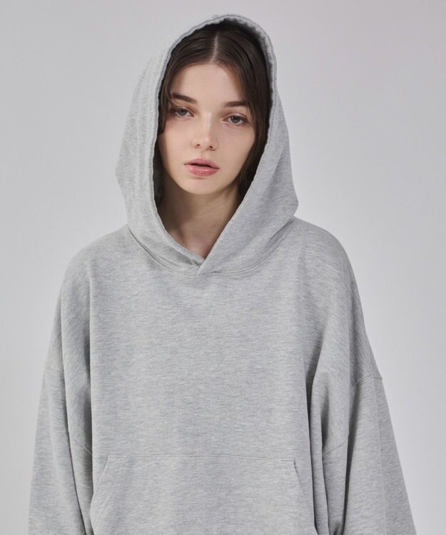 WEGO 【ユニセックス着用ITEM】バルーンクロップドプルパーカー 杢グレー