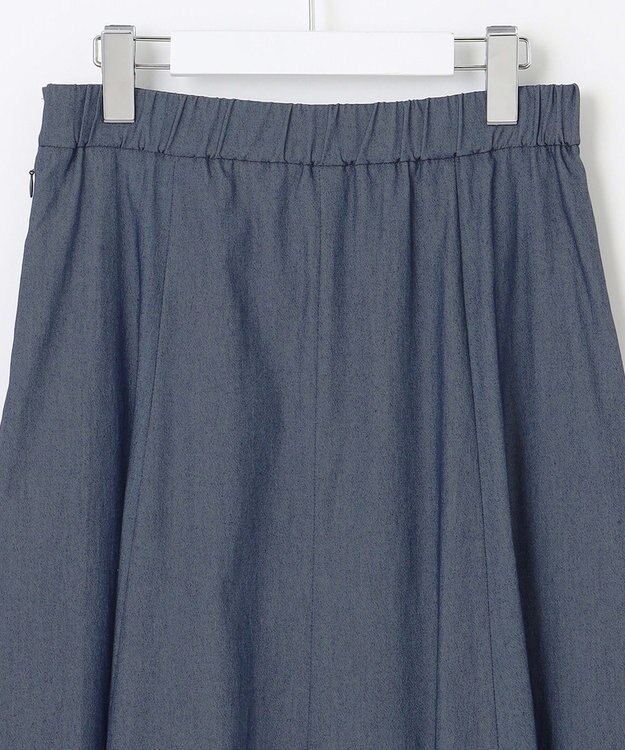 自由区 S 【カタログ掲載・セットアップ対応・洗える】ドレープツイル スカート ネイビーシャンブレー