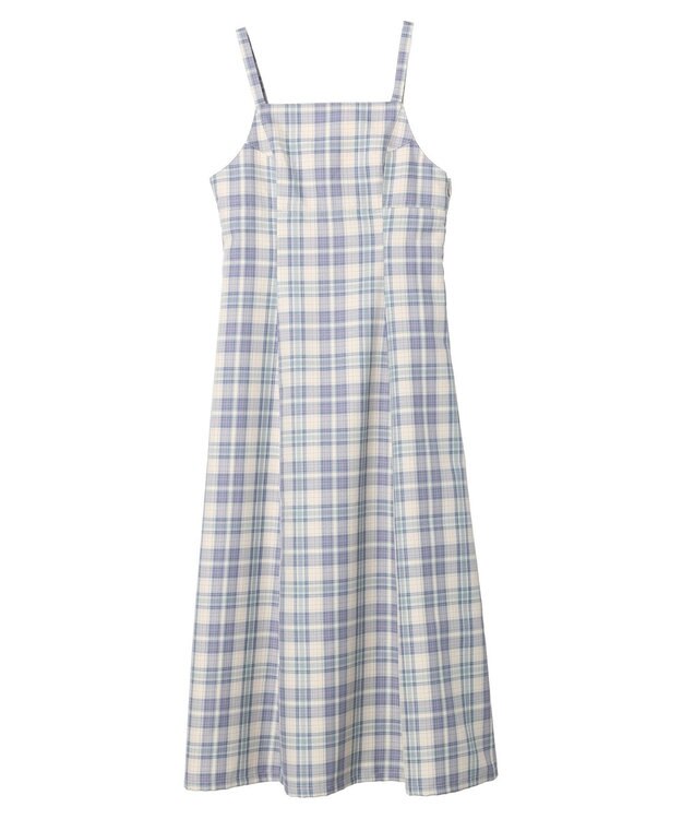 earth music&ecology ＣＨＥＣＫハイウエストフレアジャンスカ Check Blue